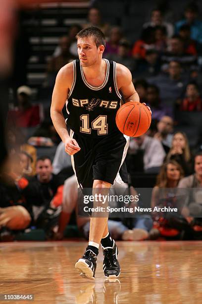 Dec 06, 2006; Charlotte, NC, USA; San Antonio Spurs Beno Udrih against Charlotte Bobcats on Dec. 6 at the Charlotte Bobcats Arena in Charlotte, NC....