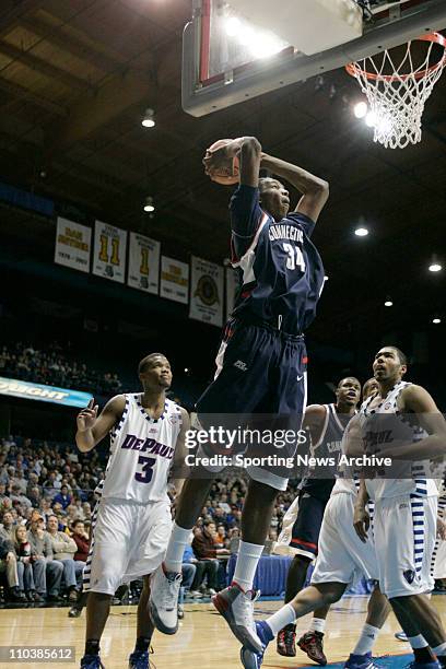 Jan 31, 2007 - Rosemont, IL, USA - Connecticut's HASHEEM THABEET against DePaul at the All-State Arena in Rosemont, Ill., on Jan. 31, 2007. DePaul...