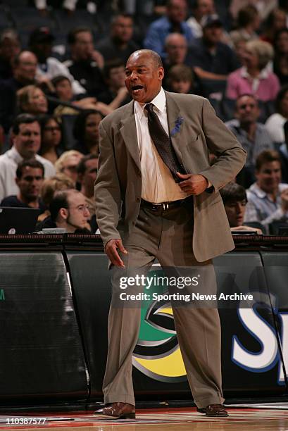 Apr 06, 2007 - Charlotte, NC, USA - Charlotte Bobcats head coach BERNIE BICKERSTAFF during a game against the Indiana Pacers. The Pacers won 112-102.