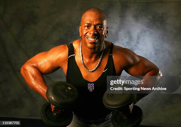 Apr 11, 2007 - Orlando, FL, USA - New York Mets JULIO FRANCO poses for a portrait during spring training at Tradition Field in Port St. Lucie....