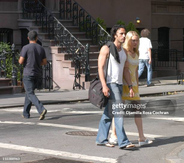 Carlos Leon and date during Carlos Leon Sighting in New York City at SoHo in New York City, New York, United States.
