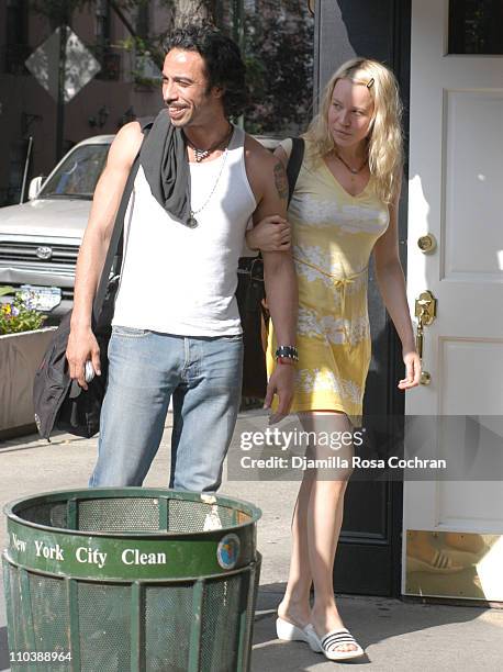 Carlos Leon and date during Carlos Leon Sighting in New York City at SoHo in New York City, New York, United States.