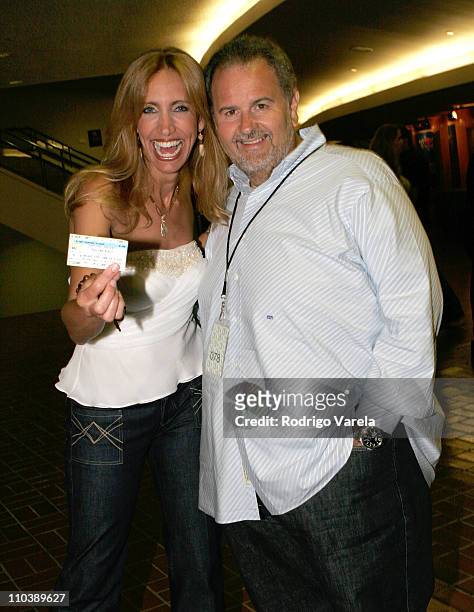 Lili Estefan and Raul de Molina during Paulina Rubio Concert - Backstage and Audience at James L Knight Center in Miami, Florida, United States.