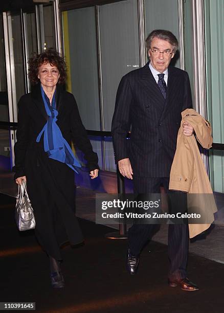 Milly Moratti and Massimo Moratti attend the "Fundaction Privada Samuel Eto'o" Charity Event Red Carpet on March 17, 2011 in Milan, Italy.