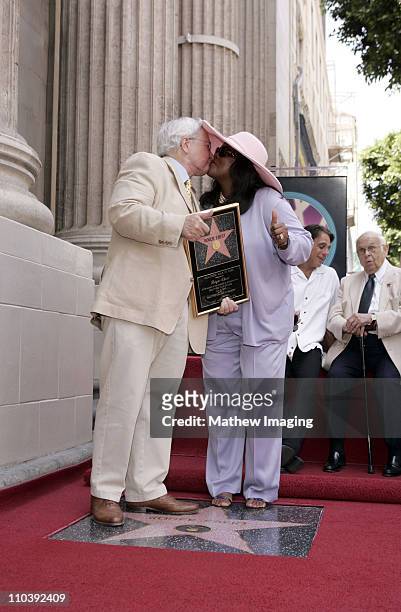 Roger Ebert and his wife Chaz during Roger Ebert Honored with a Star on The Hollywood Walk of Fame for His Achievements in Television at 6834...