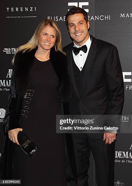 Susana Werner and Julio Cesar attend the "Fundaction Privada Samuel Eto'o" Charity Event Red Carpet on March 17, 2011 in Milan, Italy.