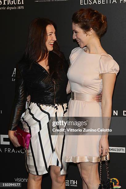 Elisabetta Franchi and Isabella Ragonese attend the "Fundaction Privada Samuel Eto'o" Charity Event Red Carpet on March 17, 2011 in Milan, Italy.