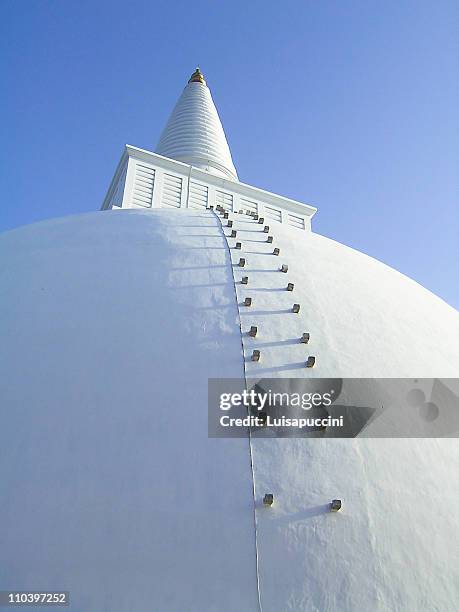 white stupa , anuradapura, sri lanka - luisapuccini stock pictures, royalty-free photos & images