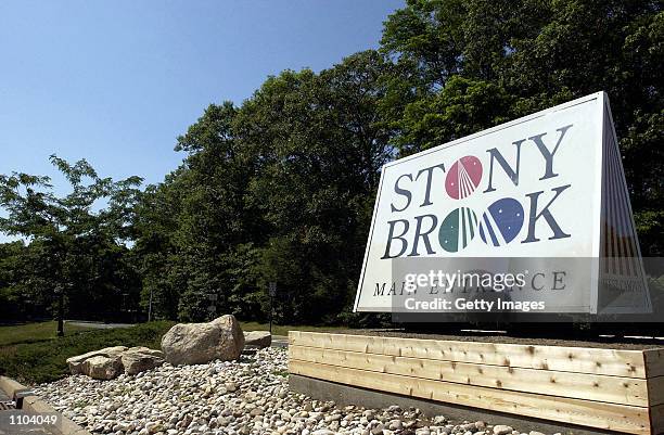 The main entrance to State University of New York at Stony Brook is shown July 12, 2002 in Stony Brook, New York. Scientists there say they have...