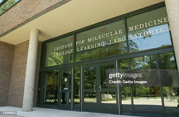 The main entrance to the Center For Molecular Medicine and Biology Learning Lab at State University of New York at Stony Brook is shown July 12, 2002...