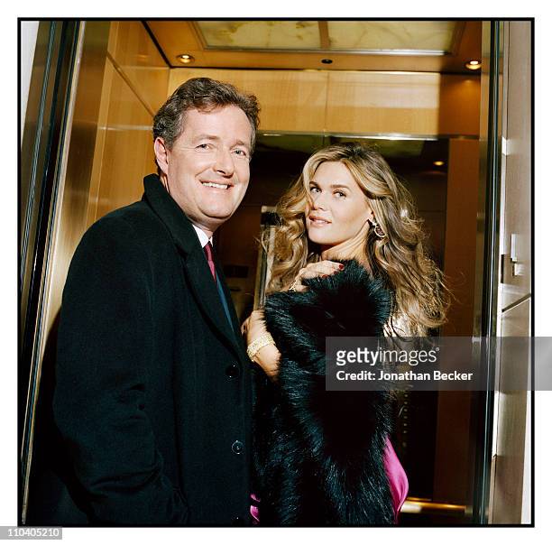 Host Piers Morgan and wife Celia Walden are photographed for Tatler Magazine in New York City. Published image.