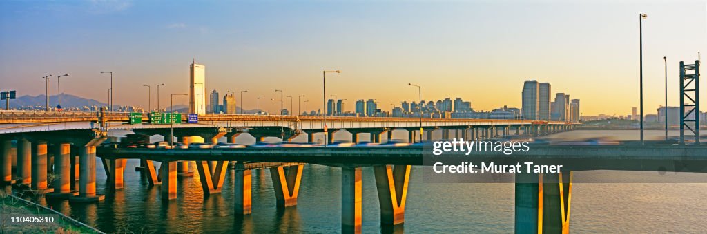 Cityscape at sunset