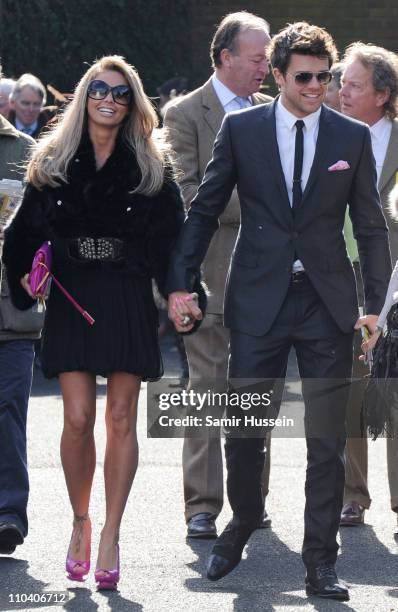 Katie Price and Leandro Penna attend Gold Cup Day of the Cheltenham Festival at Cheltenham Racecourse on March 18, 2011 in Cheltenham, England.