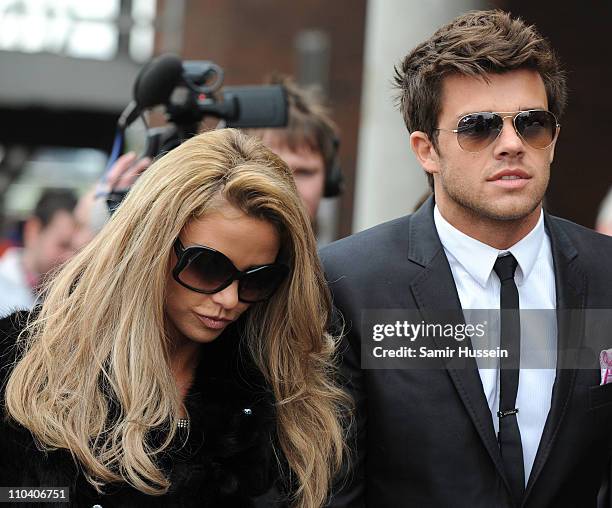 Katie Price and Leandro Penna attend Gold Cup Day of the Cheltenham Festival at Cheltenham Racecourse on March 18, 2011 in Cheltenham, England.