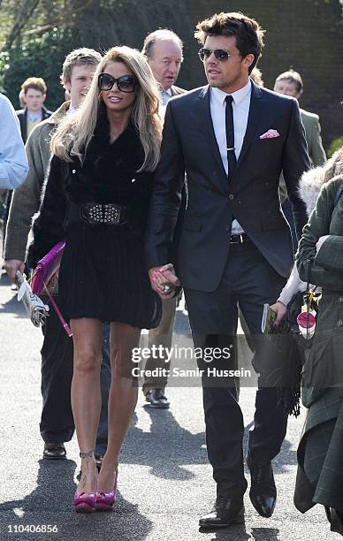 Katie Price and Leandro Penna attend Gold Cup Day of the Cheltenham Festival at Cheltenham Racecourse on March 18, 2011 in Cheltenham, England.