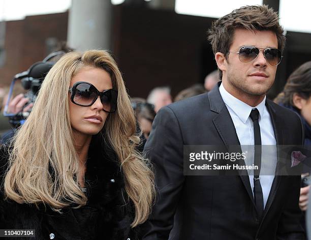 Katie Price and Leandro Penna attend Gold Cup Day of the Cheltenham Festival at Cheltenham Racecourse on March 18, 2011 in Cheltenham, England.