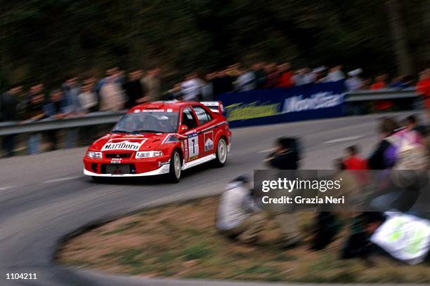 Tommi Makinen in the Mitsubishi Lancer evo VI during the World Rally Championships in Catalunya Spain. Mandatory Credit: Grazia Neri/ALLSPORT