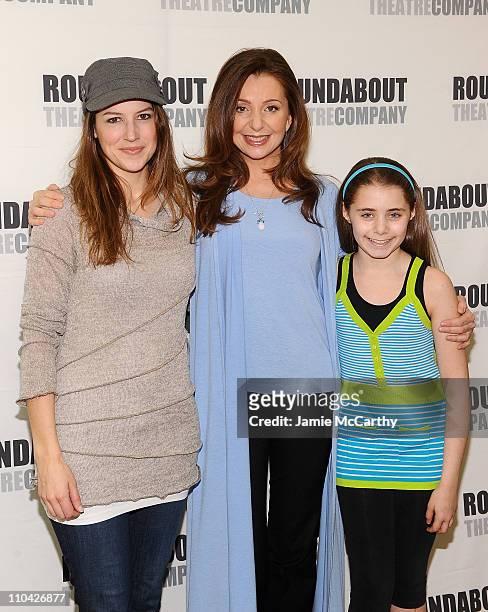 Actresses Nicole Parker, Donna Murphy and Rachel Resheff attend "The People in the Picture" cast photocall at the Roundabout Theatre Company...