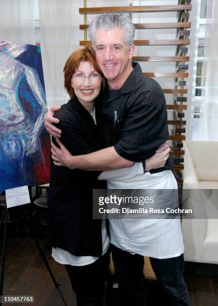 Joanna Gleason and Greg Jbara during Celebrity Waiters Serve Up Sapa's Southeast Asian Cuisine to Benefit Project A.L.S. At Sapa Restaurant in New...