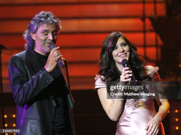 Andrea Bocelli and Katharine McPhee during JCPenney Jam: The Concert for America's Kids - Show at Shrine Auditorium in Los Angeles, California,...