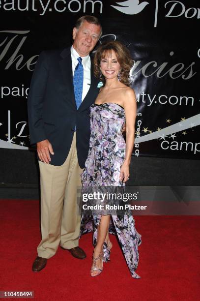 Susan Lucci and husband Helmet Huber during 31st Annual American Women in Radio & Television Gracie Allen Awards - Red Carpet at Marriot Marquis in...