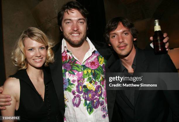 January Jones, Derek Sieg and Lukas Haas during 2006 Los Angeles Film Festival - "Swedish Auto" After Party at Roosevelt Hotel in Los Angeles,...