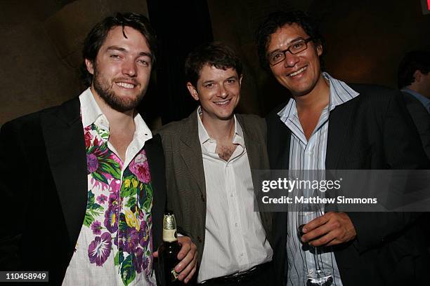 Derek Sieg, Tyler Davidson and Richard Lopez during 2006 Los Angeles Film Festival - "Swedish Auto" After Party at Roosevelt Hotel in Los Angeles,...