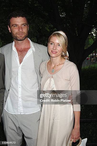 Liev Schreiber and Naomi Watts during The Public Theatres Summer Gala Honoring Meryl Streep and Kevin Kline and Opening Night of MacBeth at Central...