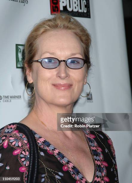 Meryl Streep during The Public Theatres Summer Gala Honoring Meryl Streep and Kevin Kline and Opening Night of MacBeth at Central Park in New York,...