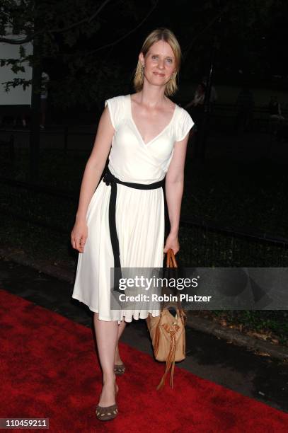 Cynthia Nixon during The Public Theatres Summer Gala Honoring Meryl Streep and Kevin Kline and Opening Night of MacBeth at Central Park in New York,...