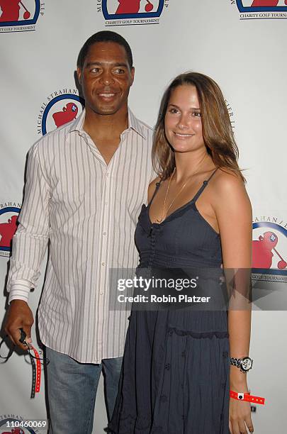 Marcus Allen and Samantha Tannehill during Jon Bon Jovi and Michael Strahan Appearance at Tao Restaurant In New York City - July 9, 2006 at Tao...