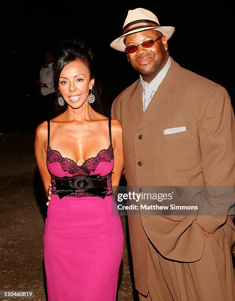 Jimmy Jam and guest during Eighth Annual Hollyrod DesignCure - July 22, 2006 at Private Residence in Beverly Hills, California, United States.