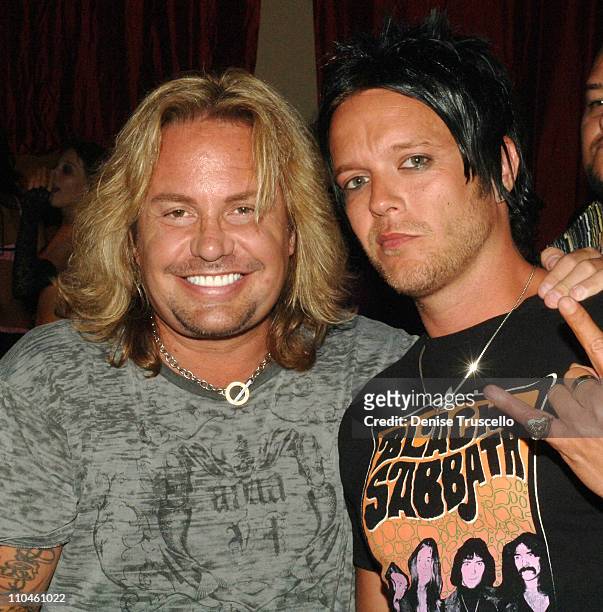 Vince Neil and Jamie McCarthy during Beachers Madhouse - Final Show - July 29, 2006 at The Joint at The Hard Rock Hotel and Casino Resort at The...