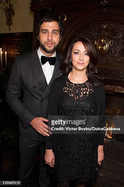 Ivan Urgant and his wife attend the Dolce&Gabbana and Martini dinner at the Italian Ambassador's residence on March 17, 2011 in Moscow, Russia.