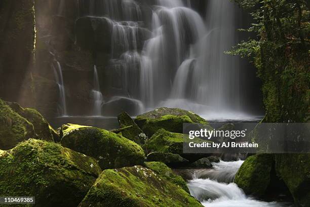 moss covered waterfall - wakayama prefecture stock pictures, royalty-free photos & images