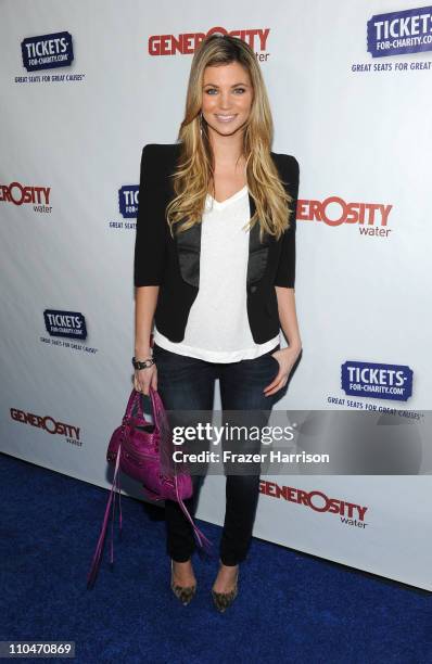 Actress Amber Lancaster arrives at Generosity Water's 3rd Annual "Night Of Generosity" hosted by E! personalities Jason Kennedy and Giuliana Rancic...