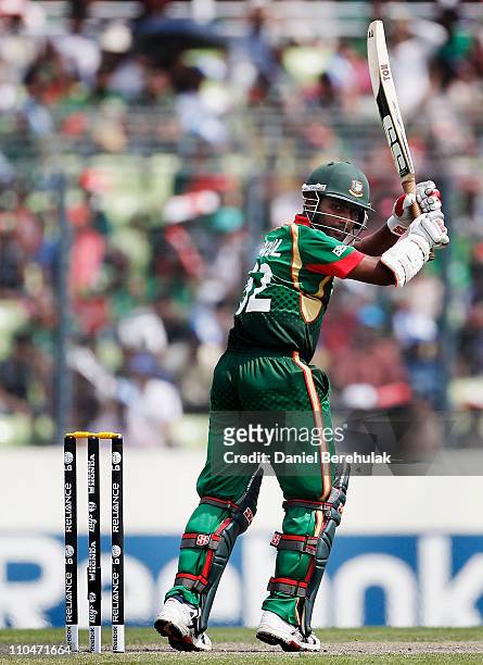 Imrul Kayes of Bangladesh bats during the ICC World Cup Cricket Group B match between Bangladesh and South Africa at Shere-e-Bangla National Stadium...