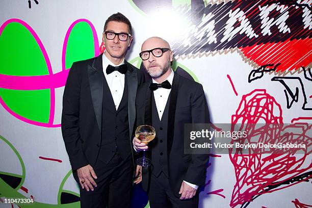 Stefano Gabbana and Domenico Dolce attend the Dolce&Gabbana and Martini Dance Art Garage party on March 17, 2011 in Moscow, Russia.