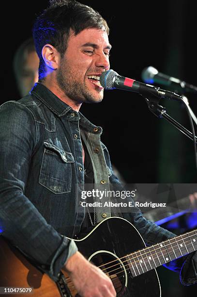 Singer Michael Bruno of Honor Society performs at Generosity Water's 3rd Annual "Night of Generosity" benefit on March 18, 2011 in Los Angeles,...