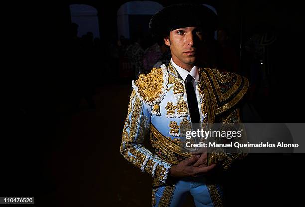 Spanish bullfighter Cayetano Rivera looks on before a bullfight at the Plaza Valencia bullring on March 18, 2011 in Valencia, Spain.