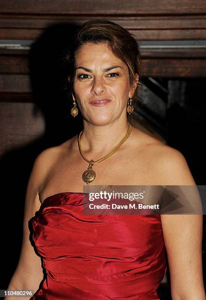 Artist Tracey Emin arrives at the Cardboard Citizens Gala Fundraising Dinner hosted by Kate Winslet at Christ Church Spitalfields on March 19, 2011...