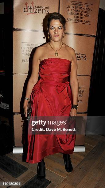 Artist Tracey Emin arrives at the Cardboard Citizens Gala Fundraising Dinner hosted by Kate Winslet at Christ Church Spitalfields on March 19, 2011...