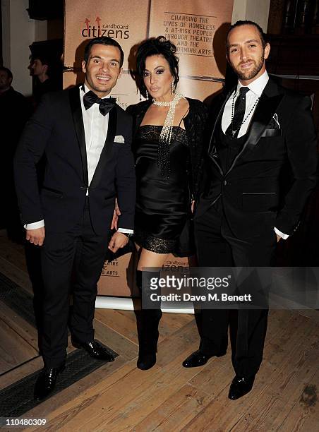 Claudio Alberti, Nancy Dell'Olio and Wayne Kaplan arrive at the Cardboard Citizens Gala Fundraising Dinner hosted by Kate Winslet at Christ Church...
