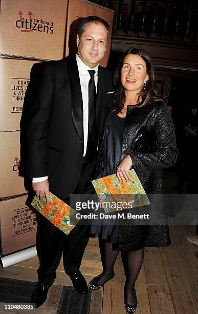 Phil Kennedy and Katie Esqulant arrive at the Cardboard Citizens Gala Fundraising Dinner hosted by Kate Winslet at Christ Church Spitalfields on...