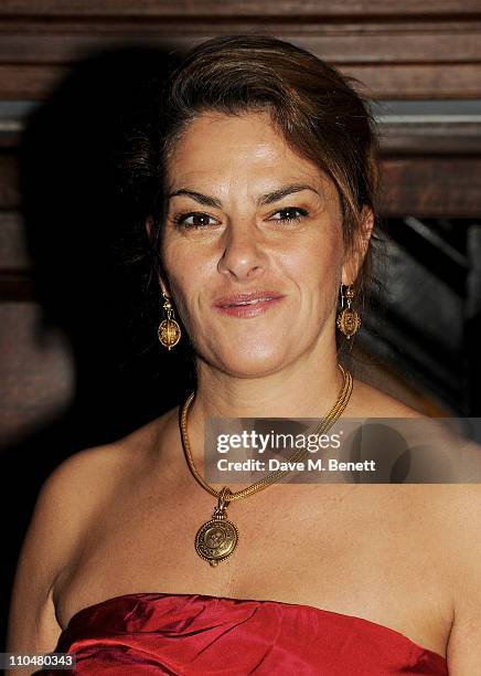 Artist Tracey Emin arrives at the Cardboard Citizens Gala Fundraising Dinner hosted by Kate Winslet at Christ Church Spitalfields on March 19, 2011...