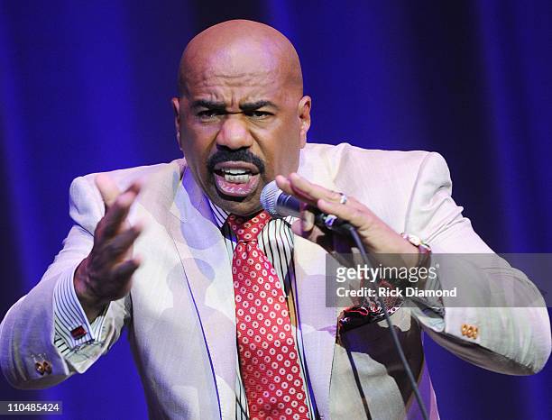 Comedian Steve Harvey performs during the 2011 Comedy Gospel at Philips Arena on March 19, 2011 in Atlanta, Georgia.