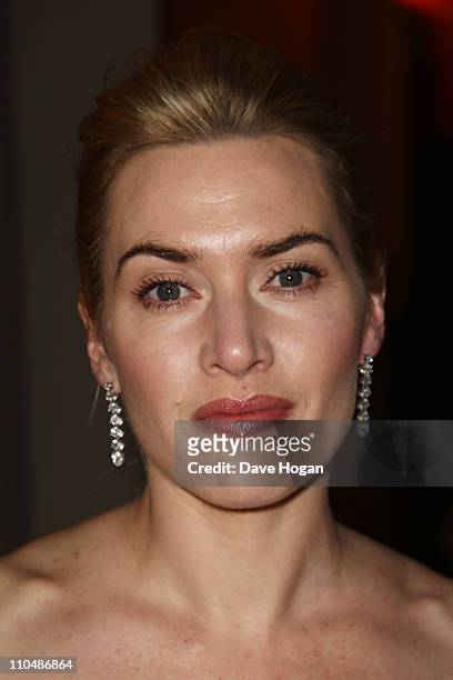 Charity ambassador and host Kate Winslet arrives at the Cardboard Citizens Gala Fundraising Dinner wearing a dress by french couture house Max Chaoul...