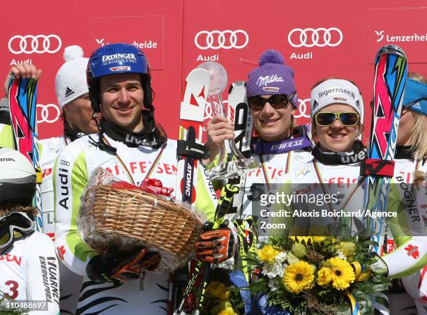 Team Germany takes 1st place during the Audi FIS Alpine Ski World Cup Nations Team Event on March 20, 2011 in Lenzerheide, Switzerland.