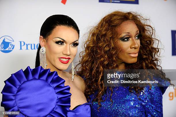 Manila Luzon and Sahara Davenport attend the 22nd Annual GLAAD Media Awards presented by ROKK Vodka at Marriott Marquis Times Square on March 19,...