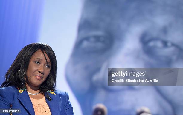 Makaziwe Mandela attends "Alle Falde Del Kilimangiaro" TV show at the RAI Studios on March 20, 2011 in Rome, Italy.